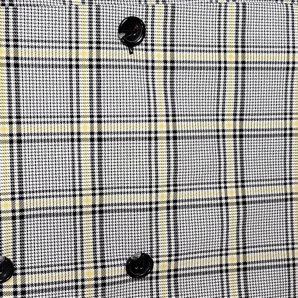 *H & M DIVIDED Black and Yellow Plaid Wrap Around Mini Skirt‎ Size 4 - Picture 3 of 7